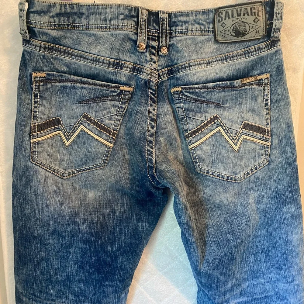 Salvage Blue Denim Anarchy Jeans - Picture 9 of 11